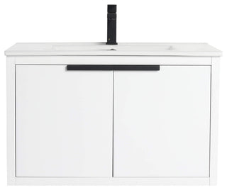 Fine Fixtures Kingsford Vanity Sink Included, White, 30", Doors