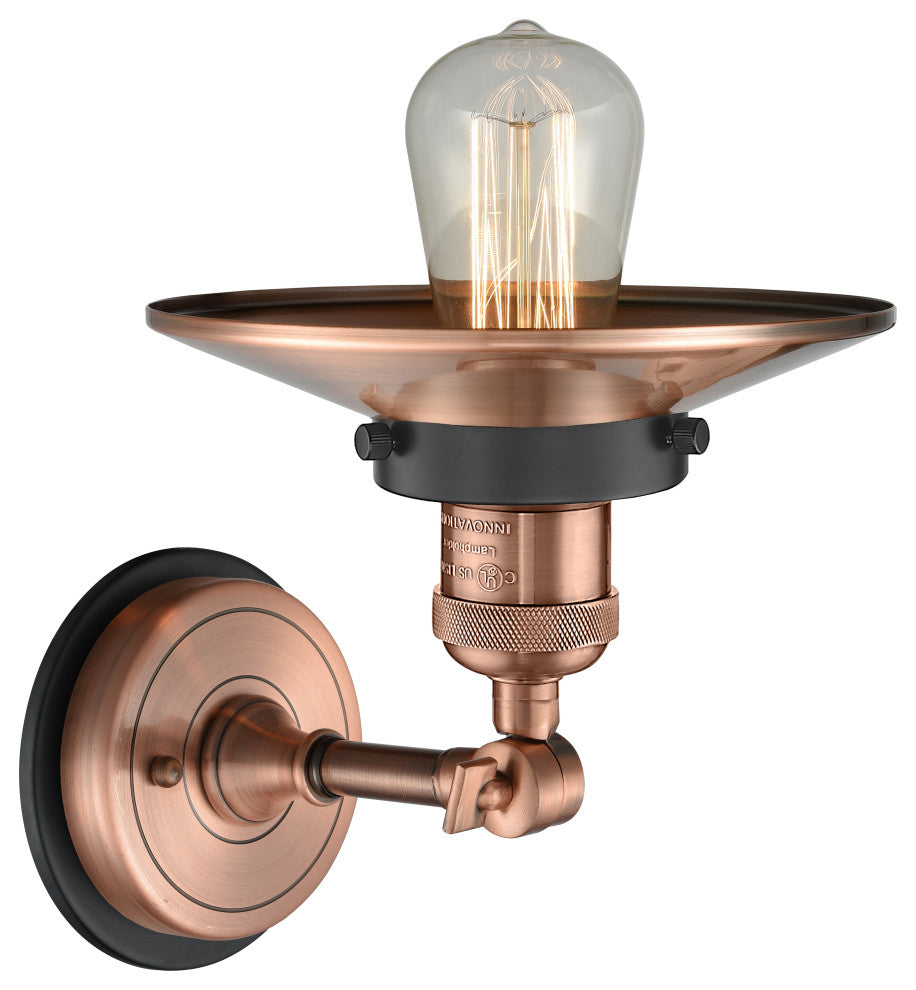 INNOVATIONS LIGHTING 203BP-ACBK-M3-AC Railroad 1 Light Sconce