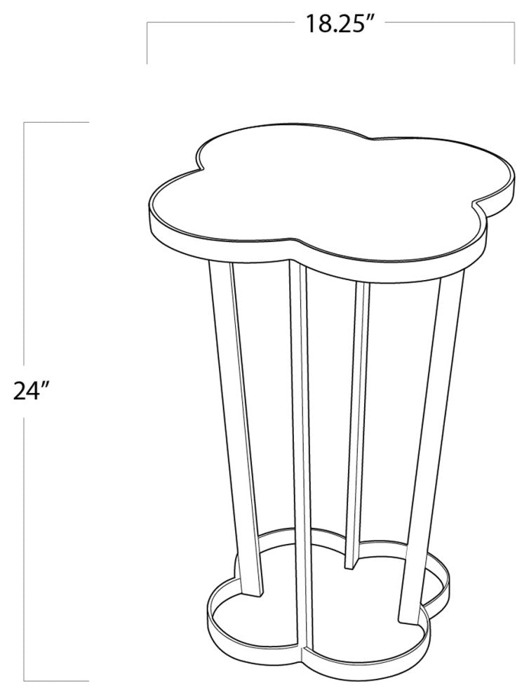 Clover Table, Natural Brass