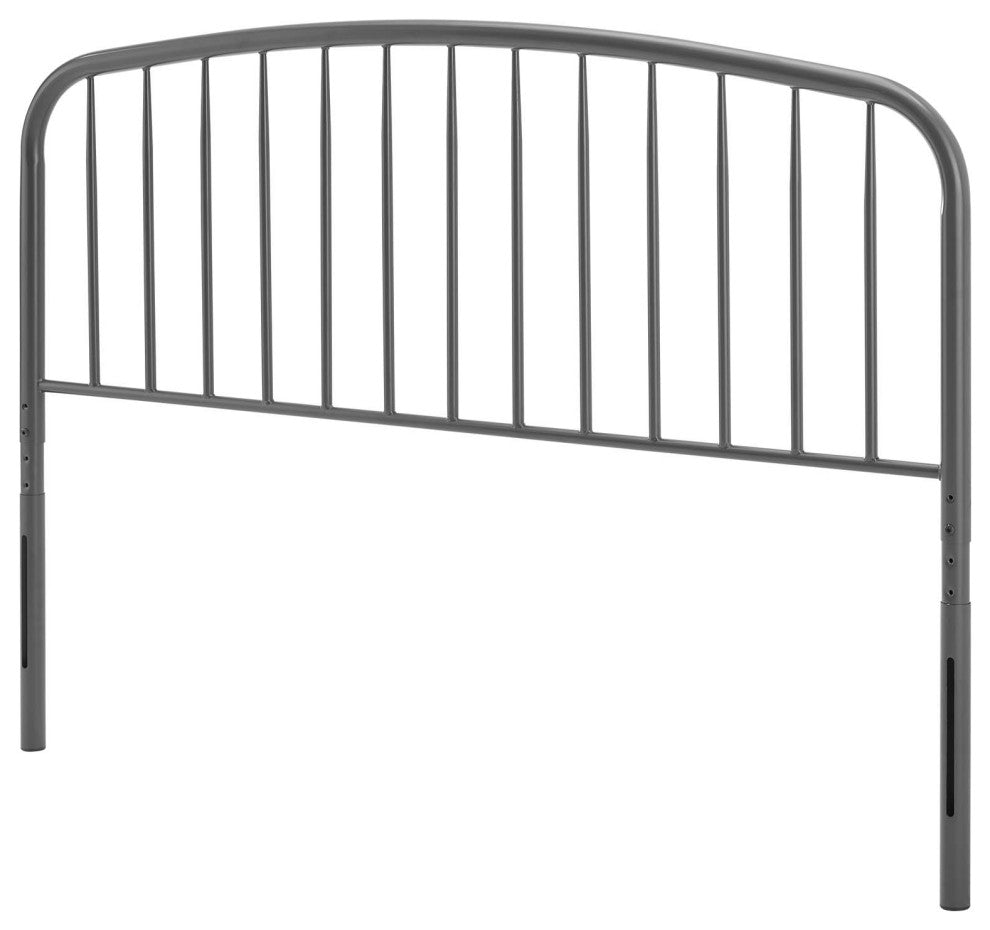 Headboard, Full Size, Metal, Gray, Modern Farmhouse, Bedroom Master