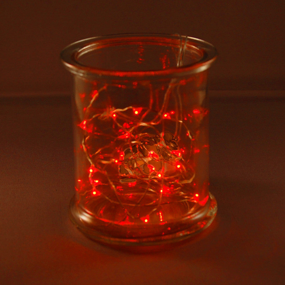 Battery Operated Waterproof Mini String 40-Light, Set of 2, Red