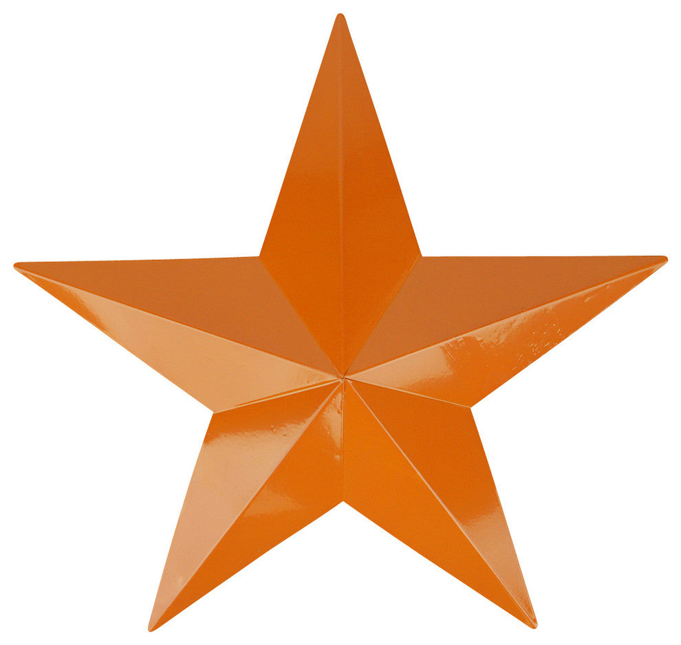Country Rustic Star Indoor/Outdoor Wall Decoration, Burnt Orange, 3'