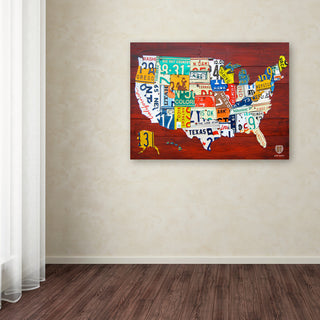 "License Plate Map USA" Canvas Art by Design Turnpike
