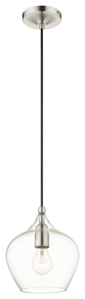 Livex Lighting Aldrich 1 Light Brushed Nickel Pendant