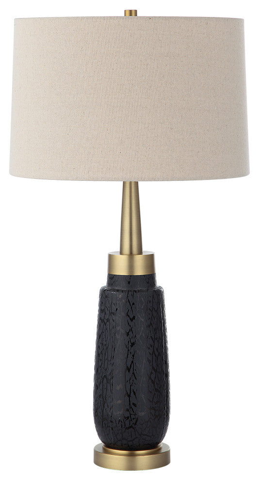 Uttermost Spyglass Black Wood Grain Table Lamp