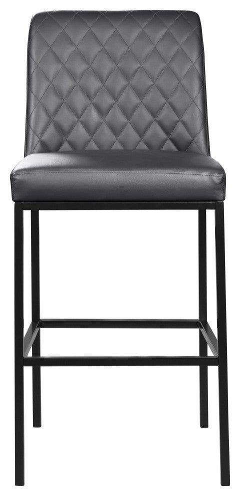 Bryce Faux Leather Upholstered Bar Stool, Set of 2, Gray