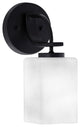 Cavella 1 Light Wall Sconce, Matte Black Finish, 4" Square  White Muslin Glass