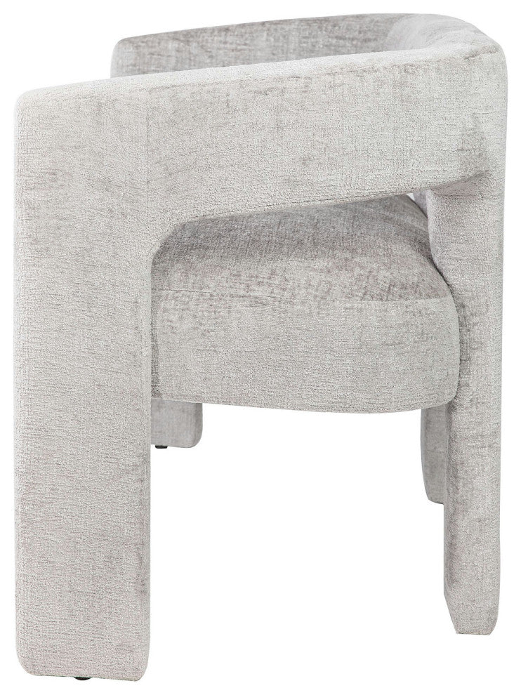 Gwen Modern Luxury Jacquard Fabric Upholstered Sculpture Bench - Grey