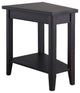 Leick Home 10502-BK Laurent Recliner Wood Wedge Table with Shelf in Black