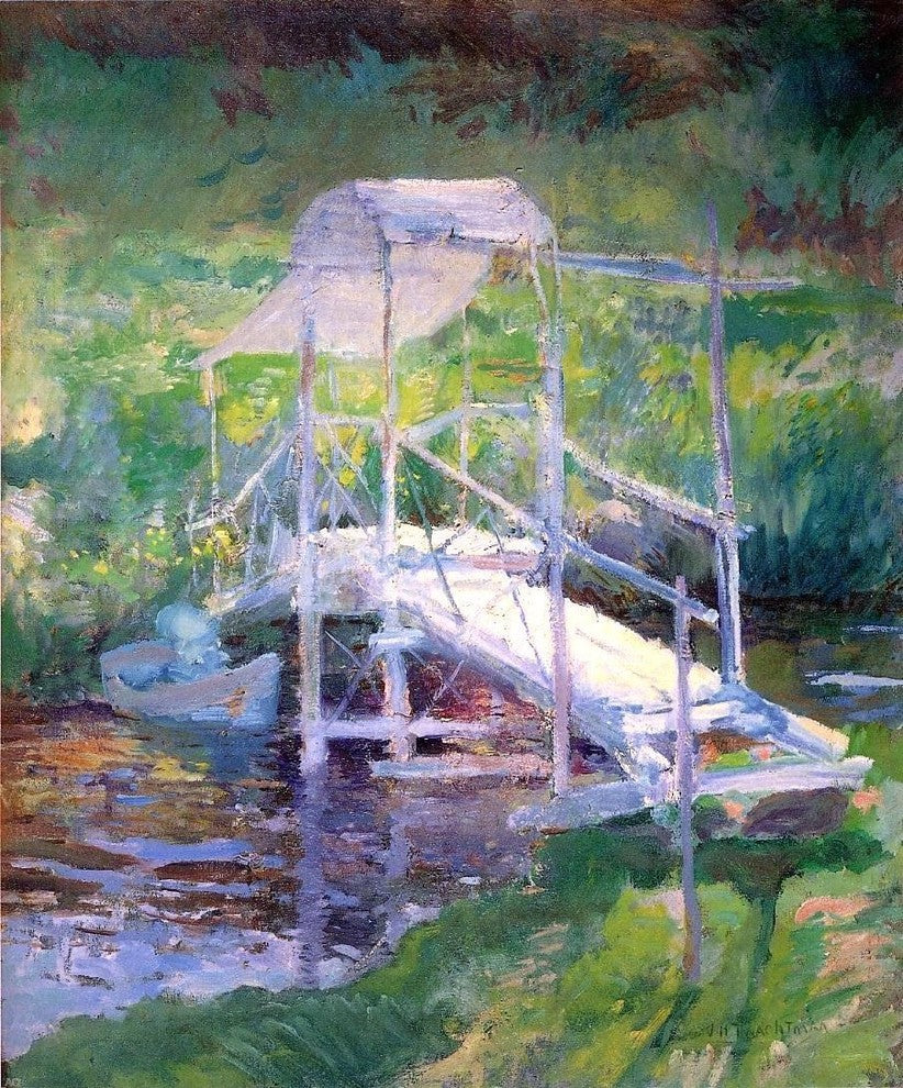 John Twachtman The White Bridge, 20"x25" Gallery Wrapped Canvas Print