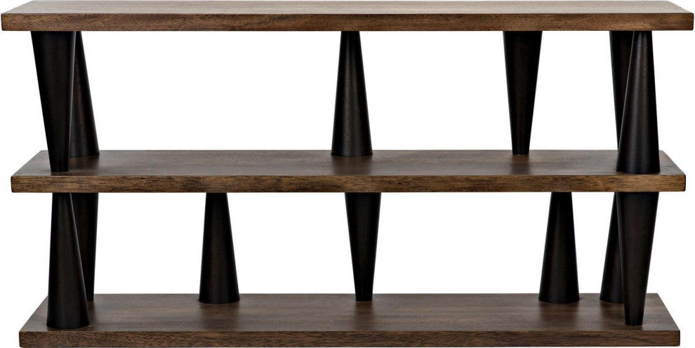 Ebony And Walnut Finish Console Table