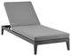Menorca Outdoor Adjustable Chaise Lounge Chair in Aluminum with Gray Cushions
