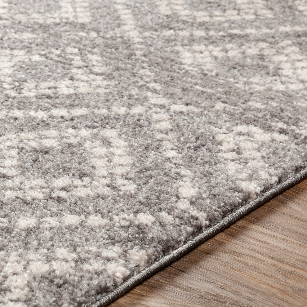 Surya Sunderland SUN-2302 5'3"x7'3" Rug, Medium Gray/Light Gray/White
