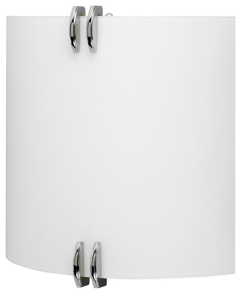 Century LED Sconce, Polished Chrome Finish, White Acrylic Shade