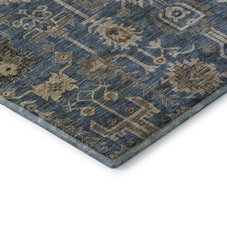 Premium Machine Washable Mayfield AMF697 Navy 8' x 8' Round Rug