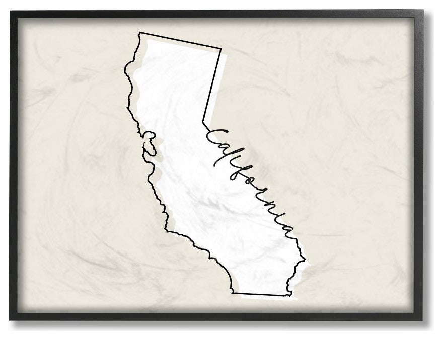 California Home State Map Neutral Print Design, 24