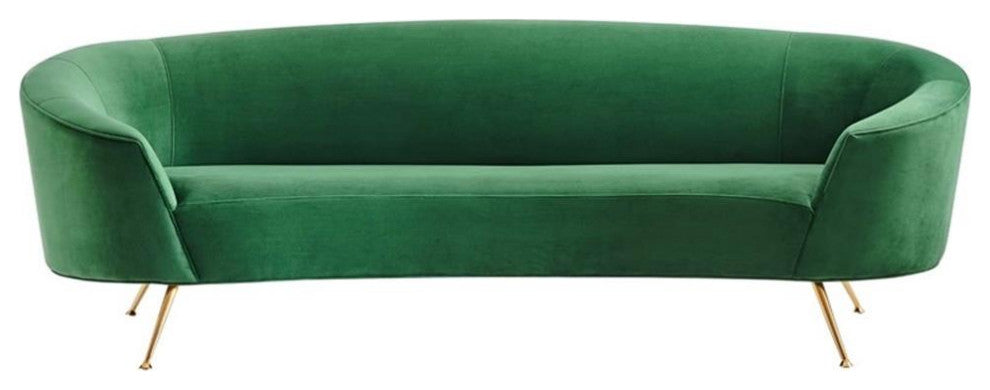 Marchesa Upholstered Performance Velvet Sofa, Emerald