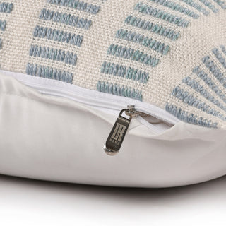 Estate Hand-Woven Gray/Tan Patchwork Linen Throw Pillow