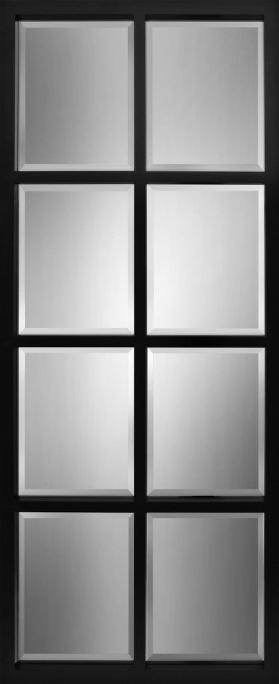 Stryker Windowpane Framed Wall Mirror, Black