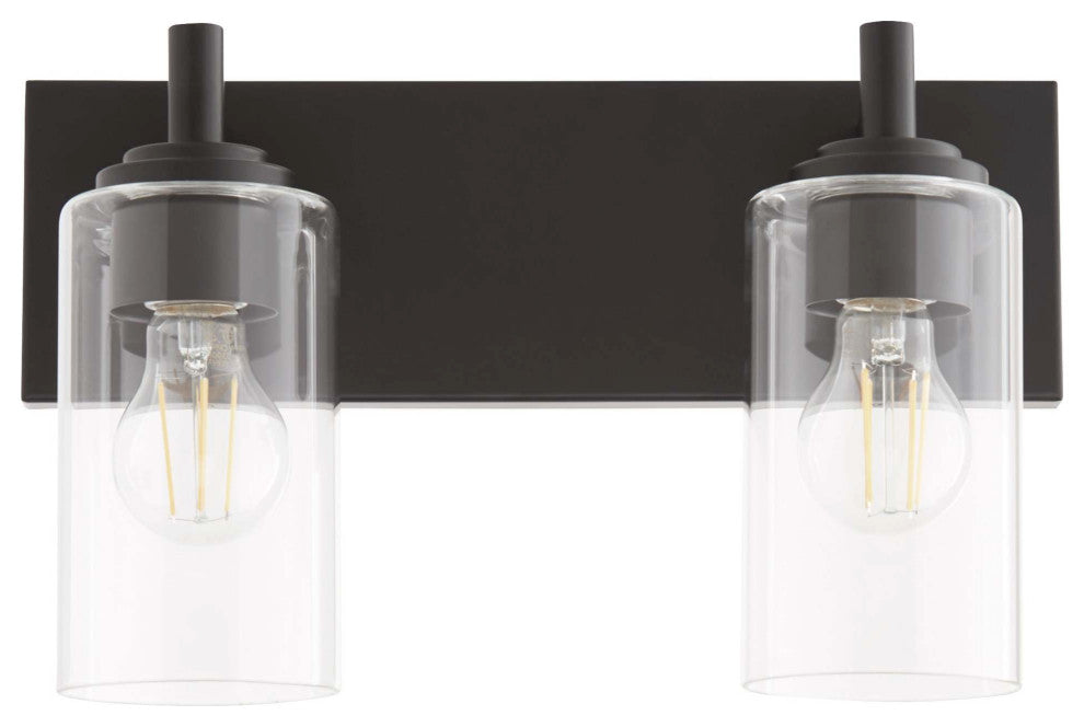 Quorum International 5200-2 Fallstaff 2 Light 15"W Vanity Light - Matte Black