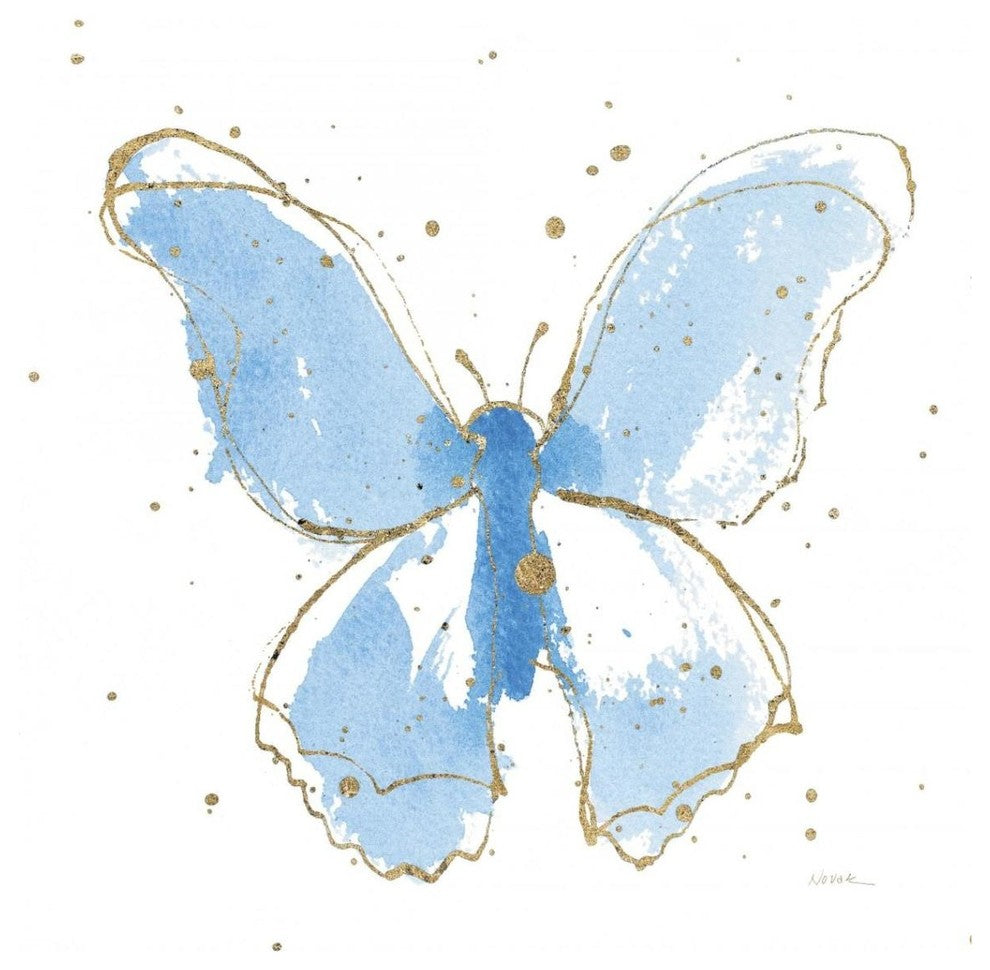 "Gilded Butterflies II" Digital Paper Print by Shirley Novak, 38"x38"
