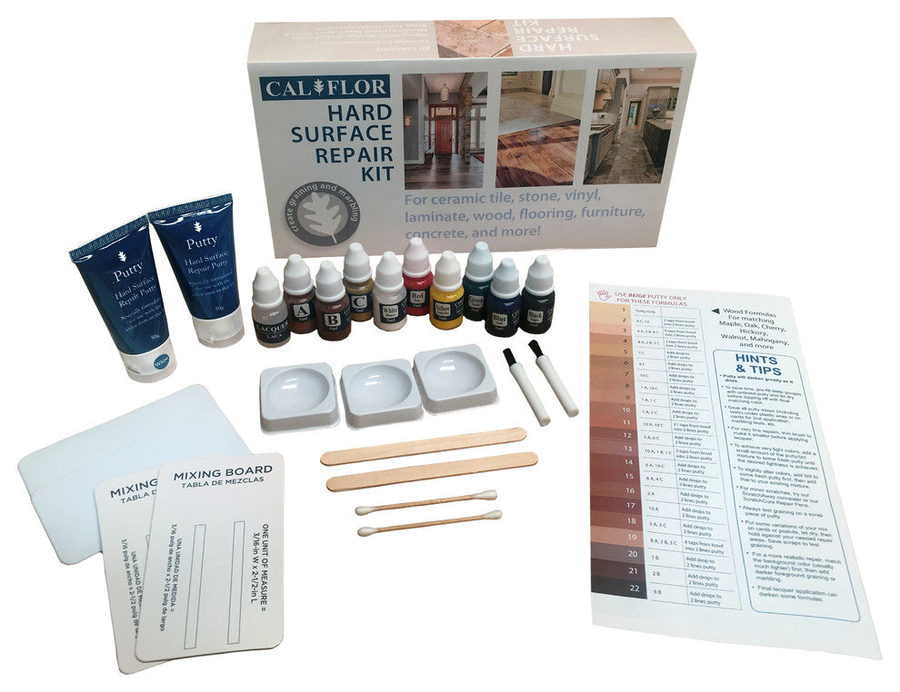 CalFlor Hard Surface Repair Kit for Laminate, Wood, Tile, Vinyl, LVT, WPC