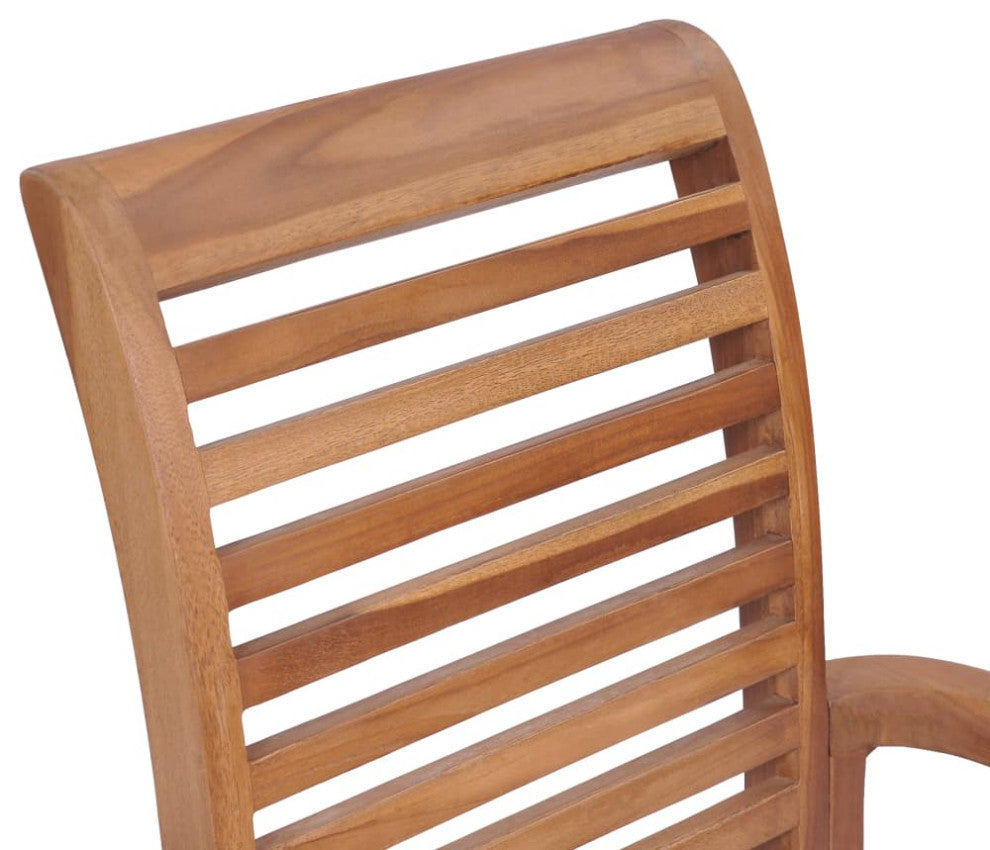 vidaXL Stacking Dining Chairs 2 pcs Solid Teak