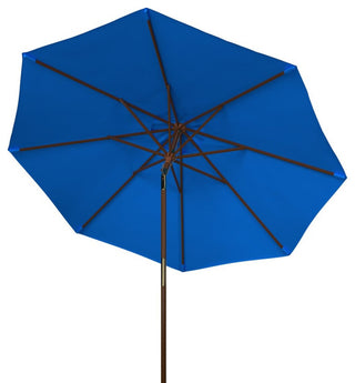 Safavieh Cannes 9ft Wooden Outdoor Umbrella Pacific Blue