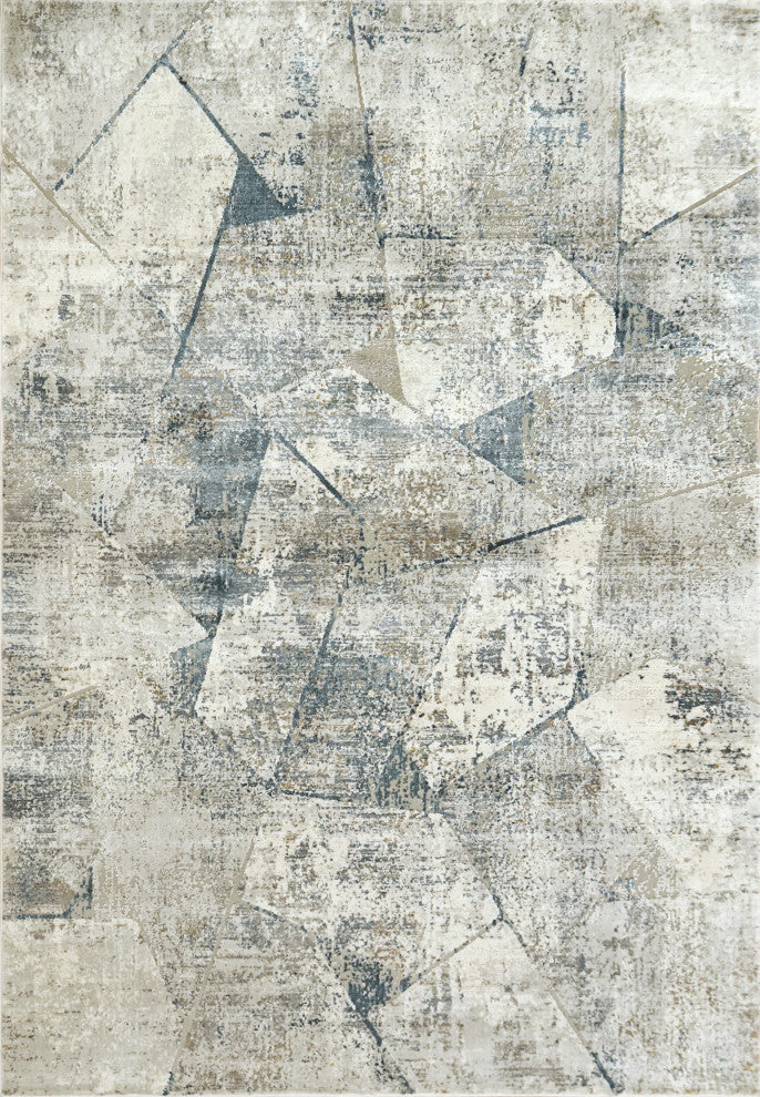 Torino Ivory And Blue Area Rug, 7.10''x10.10''