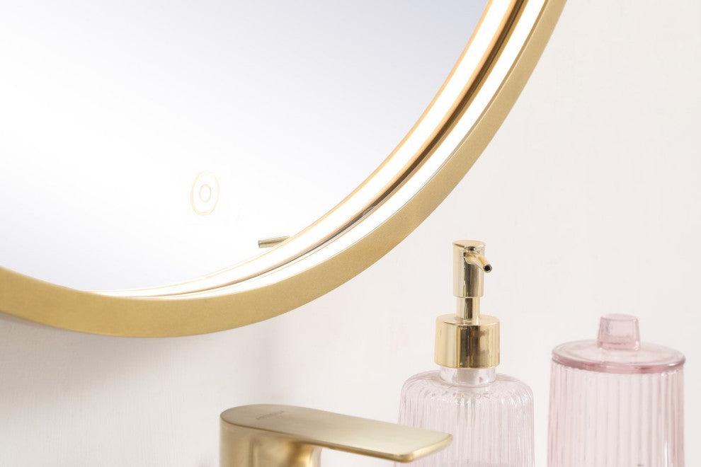 Modern Brass Led Mirror