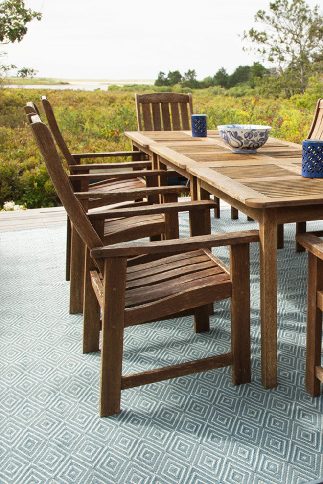 Dash & Albert Diamond Slate/Light Blue Indoor/Outdoor Rug, Blue, 2' x 3'