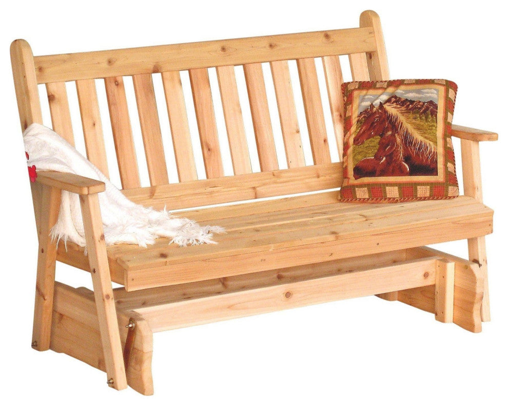 Pine Traditional English Glider, Unfinished, 5 Foot
