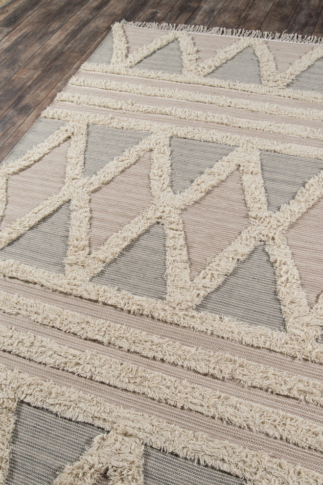 Momeni Harper Hand Woven Wool Beige Area Rug 5'x7'