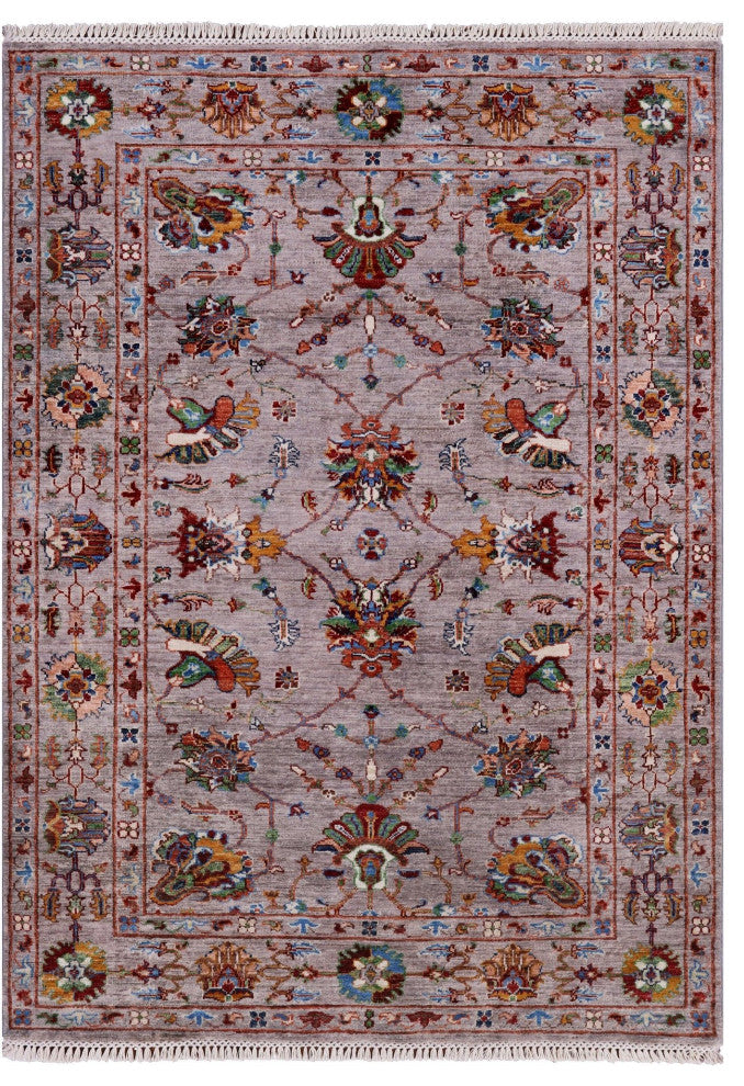 4' 2" X 5' 11" Hand-Knotted Persian Tabriz Wool Rug Q10224