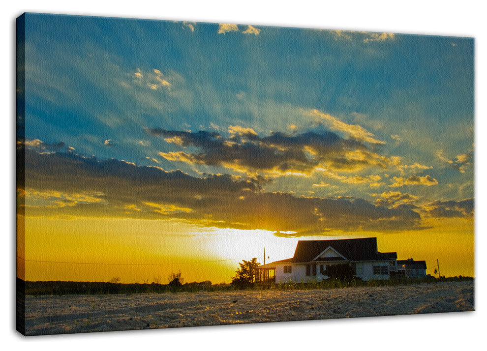 Sunset at Bowers Coastal Landscape Photo Canvas Wall Art Print, 24" X 36"