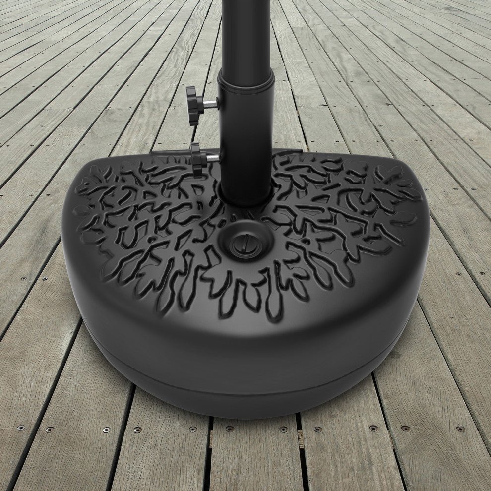 Pure Garden Half Moon 34 lb Weighted Semicircle Umbrella Base