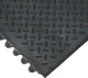 Rubber-Cal "Revolution Diamond-Plate" Interlocking Floor-12mmx36"x36"-2pk