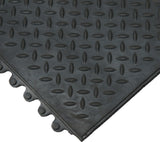 Rubber-Cal "Revolution Diamond-Plate" Interlocking Floor-12mmx36"x36"-2pk