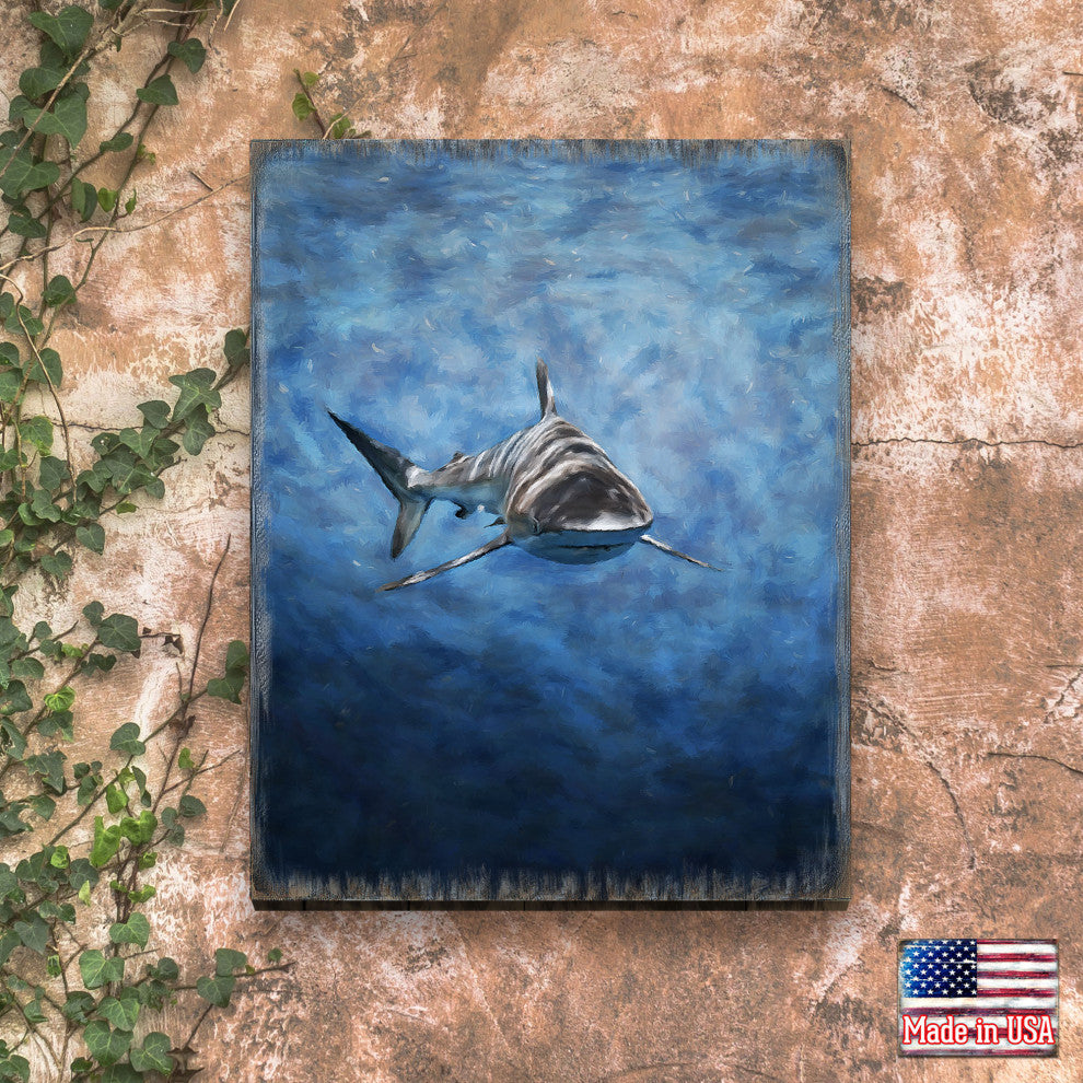 Shark Art Wooden Wall Art, X-Large 36x24
