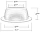 NICOR 6 inch White Recessed Baffle Trim, Bronze
