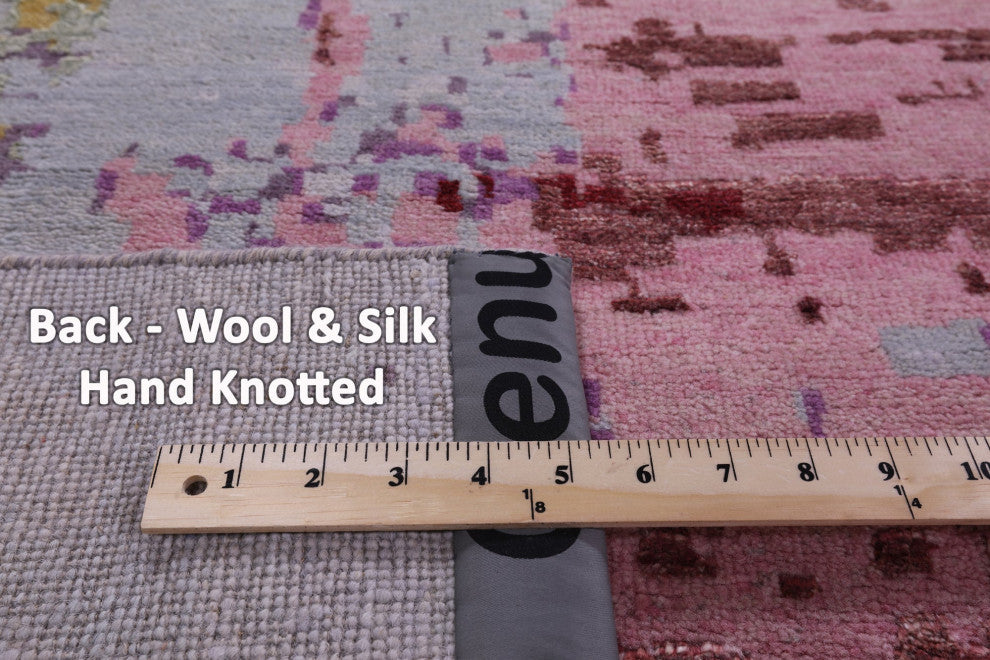 12' 0" X 15' 2" Wool & Silk Abstract Hand-Knotted Rug - Q14858