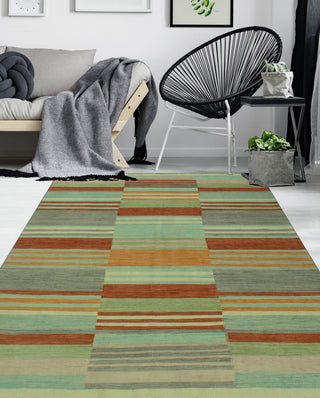 Winchester Kilim Austin Gray/Rust Rug, 5'4x7'9