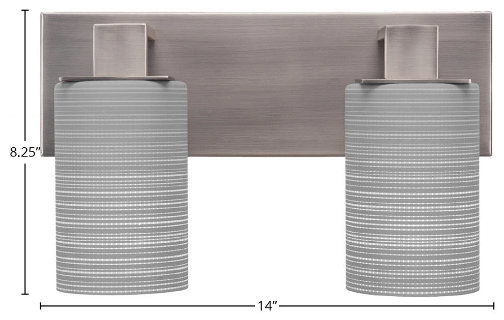 Apollo 2-Light Bath Bar, Graphite/Gray Matrix