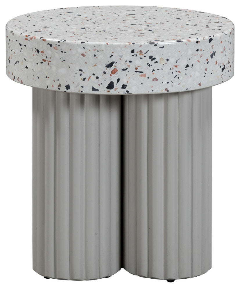 Clover Faux Terrazzo Indoor/Outdoor Round Side Table