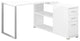 L-Shaped Desk, Spacious Worktop With Storage Drawers and Open Shelves, White