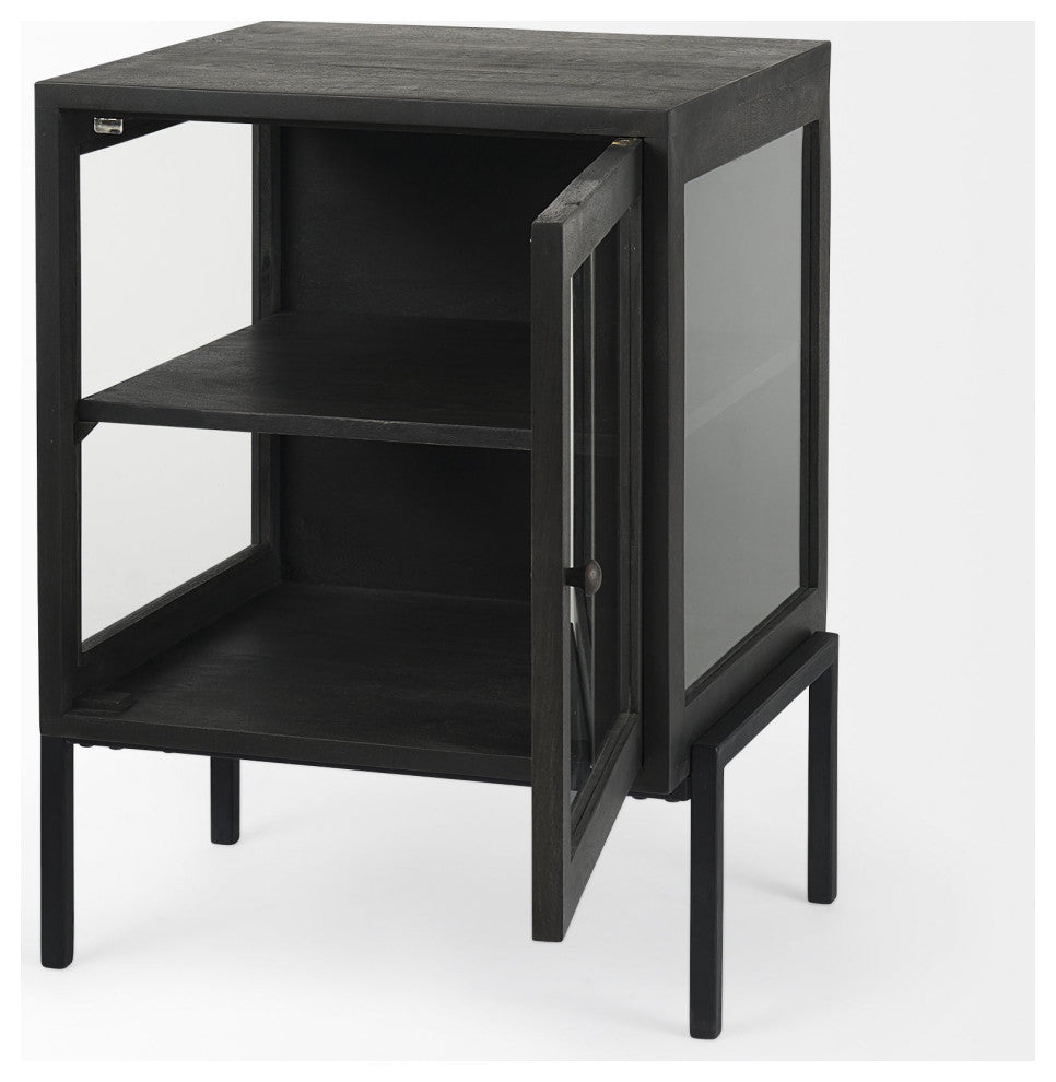 Rustic Black on Black Shadowbox Cabinet