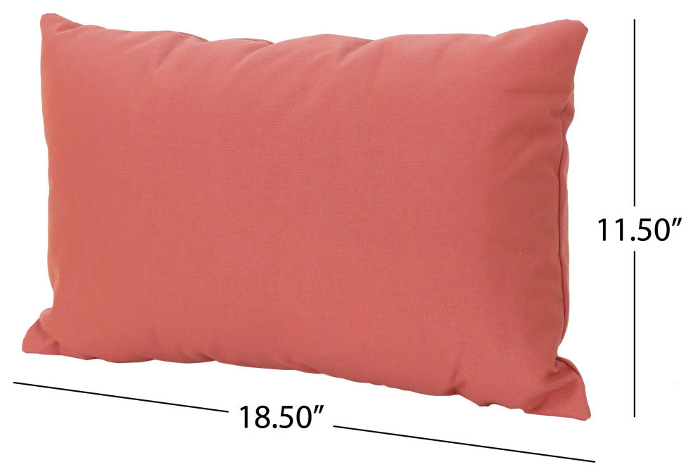 GDF Studio Kaffe Indoor Water Resistant Rectangular Throw Pillow, Coral, Single