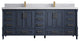 Aberdeen 84 Double Sink Bath Vanity in Hale Navy Blue  2" Empira Quartz