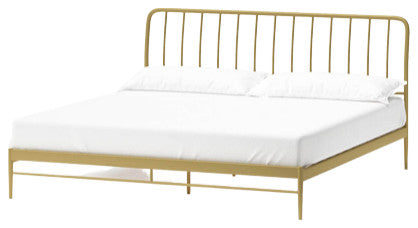 Kairosis Curved Metal Modern Queen Bed Frame by RST Brands, Gold
