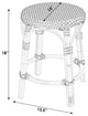 Tobias Rattan Round 18" Accent Stool, Gray and White